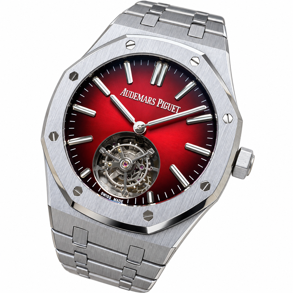 Audemars Piguet Royal Oak Tourbillon Stainless Steel Red Gradient Sunburst Dial Bracelet