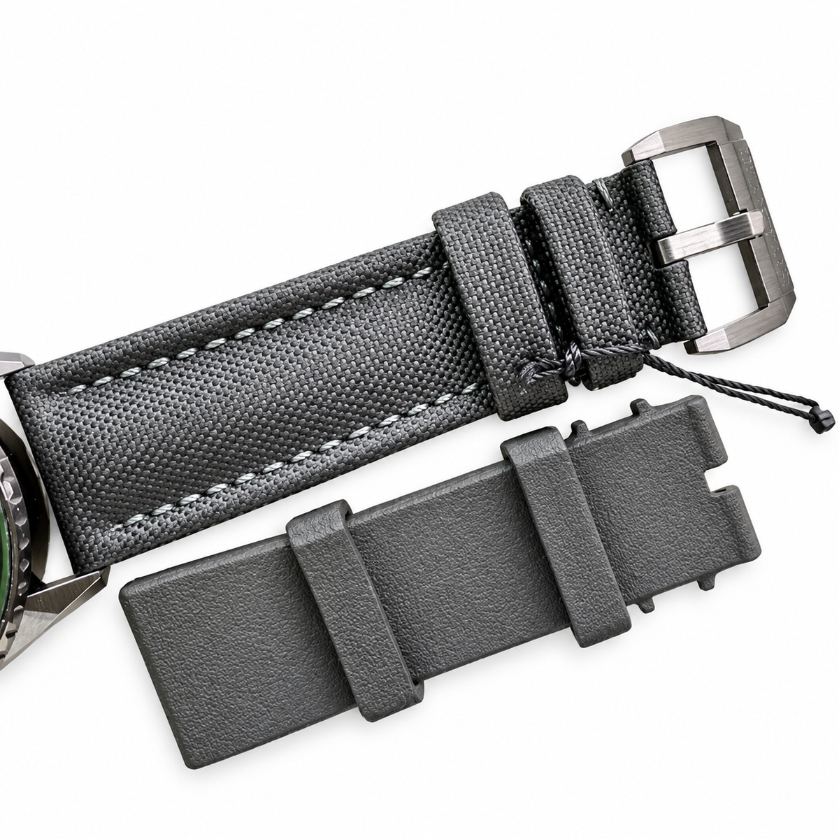 Blancpain Fifty Fathoms Bathyscaphe Green Sunburst Dial Black Canvas Watch