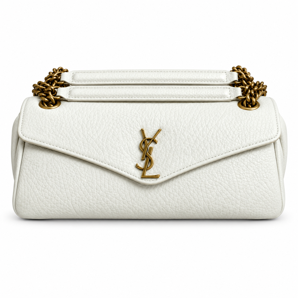 YSL Saint Laurent Gaby Envelope Bag – White