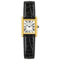 Cartier Tank Solo — 18K Yellow Gold, White Dial & Black Alligator Strap