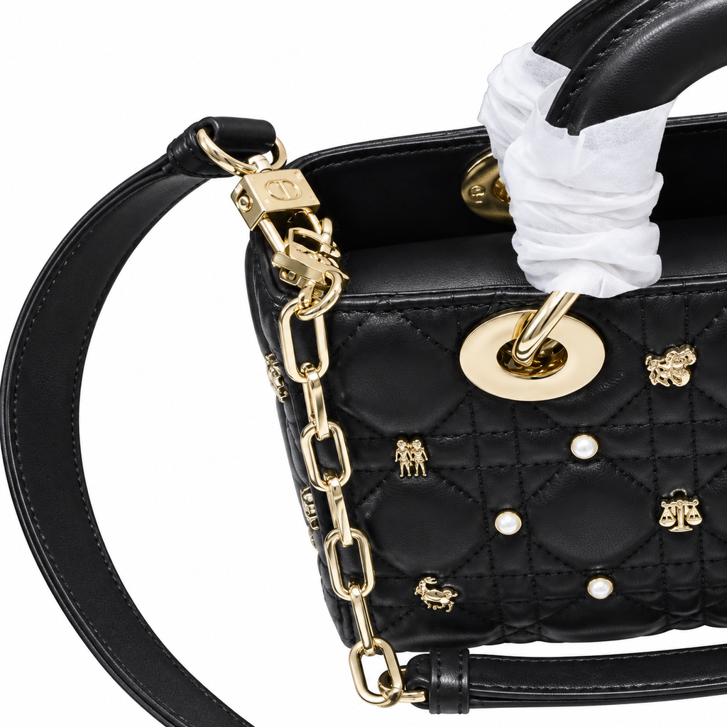 Dior Cannage Quilted Baguette Shoulder Bag 22cm
