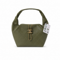 Chanel Quilted Leather Bowling Crossbody Satchel