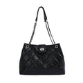 Quilted Leather Chain Shoulder Tote